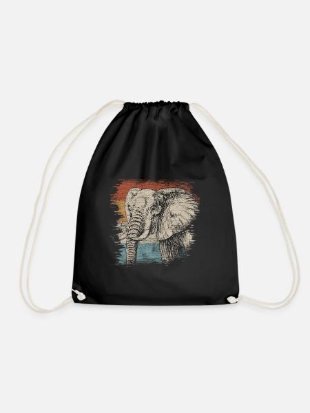 Elefant - Turnbeutel - Schwarz