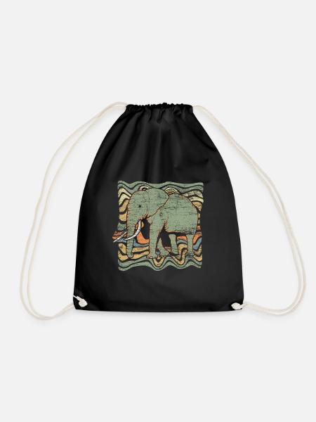 Elefant - Turnbeutel - Schwarz