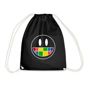 Smiley - Drawstring Bag - black - Front