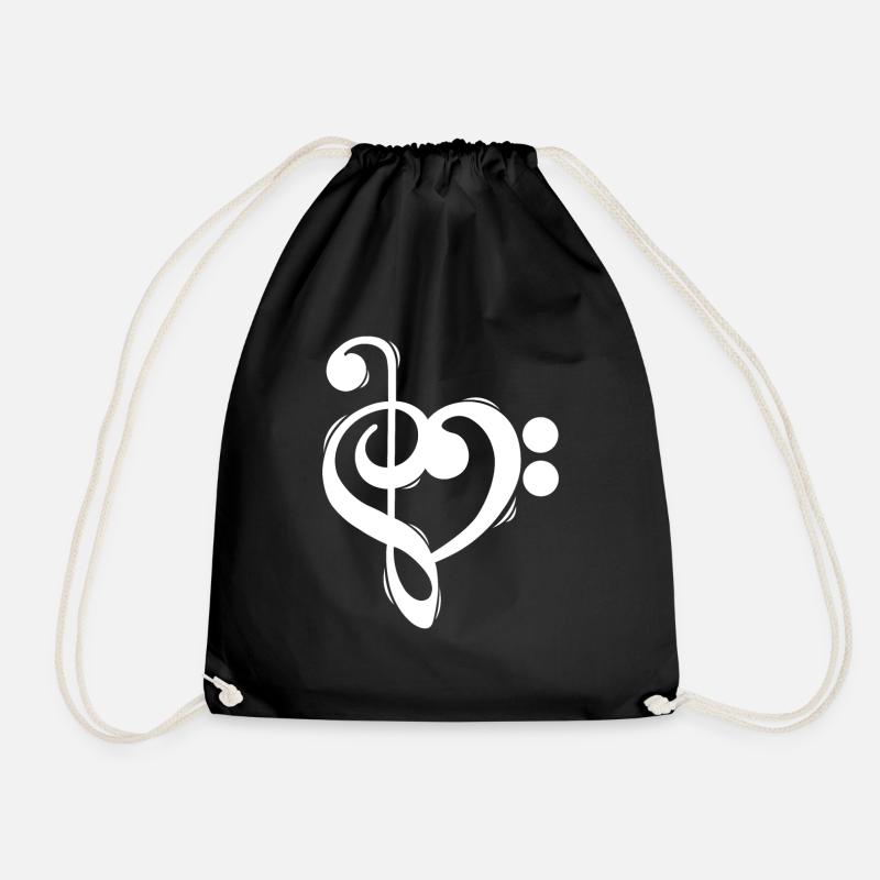 Clef treble clef bass clef shirt - Drawstring Bag - black