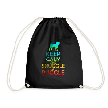 Rester calme et câliner - Sac de sport léger - noir - Devant