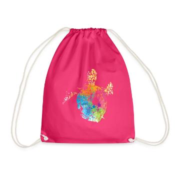 Turtle waistband artwork - Drawstring Bag - fuchsia - Front