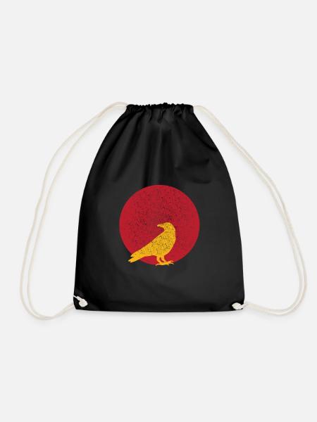Crow - Drawstring Bag - black