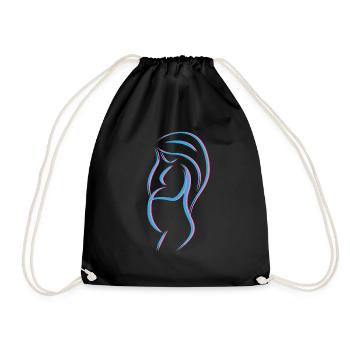 Pregnant Pink Blue Gift - Drawstring Bag - black - Front