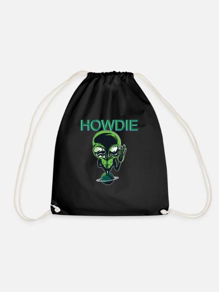 alien howdie - Drawstring Bag - black