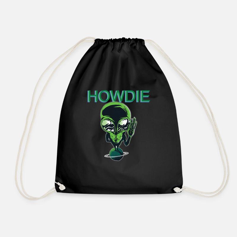 alien howdie - Drawstring Bag - black