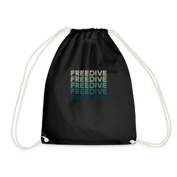 Freedive Apnoetaucher Retro - Turnbeutel - Schwarz - Vorne