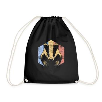 Badger Forest Forest Animal Gift Animal Animal Protection - Drawstring Bag - black - Front