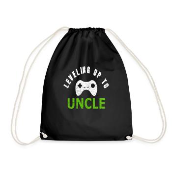 Zocker Gamer Onkel Videospiele Geschenk Gaming - Turnbeutel - Schwarz - Vorne