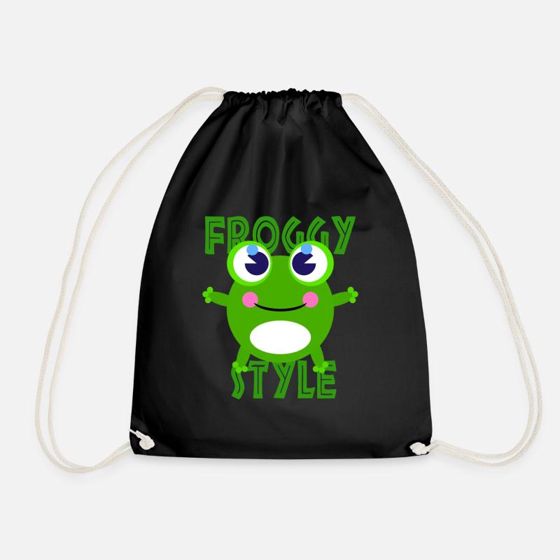 Sweet frog - Drawstring Bag - black