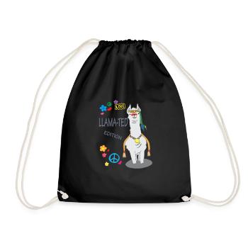 LLAMA-TED - Funny Llama Motif Gift Idea Peae - Drawstring Bag - black - Front