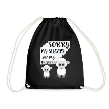 Sorry My Sheeps Ate My Homework Ausreden Geschenke - Turnbeutel - Schwarz - Vorne