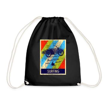 Surf rétro Vintage Old School - Sac de sport léger - noir - Devant