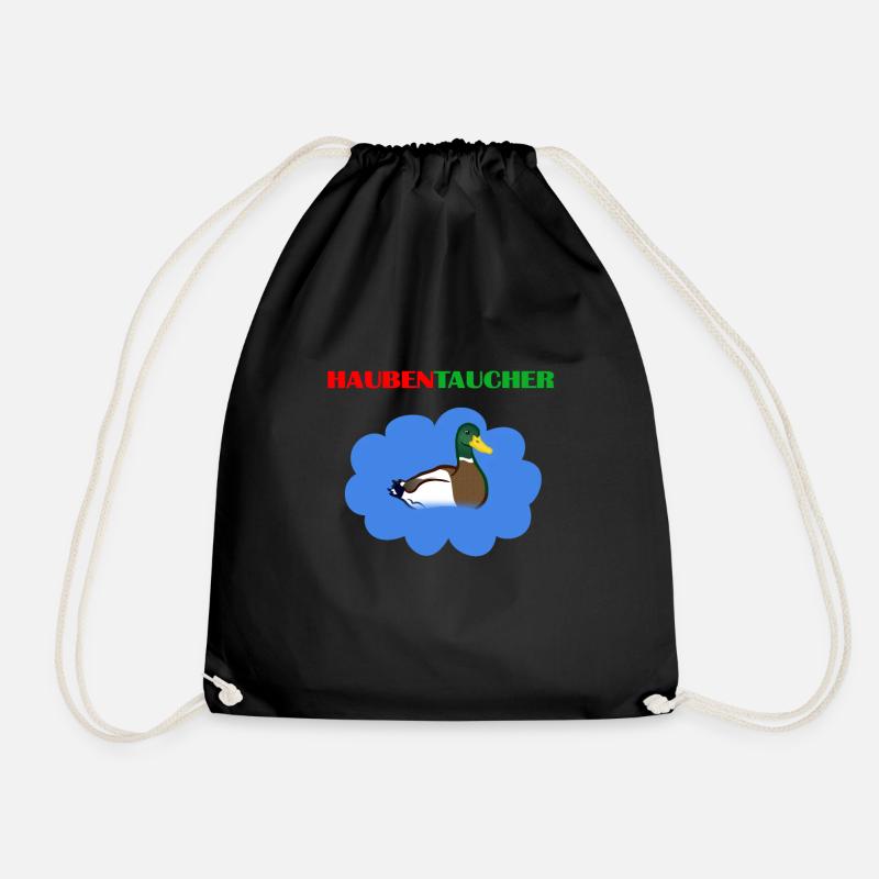 grebes - Drawstring Bag - black