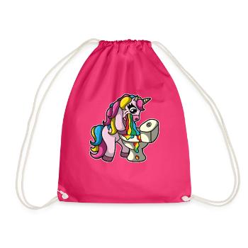 Licorne pukes cadeau arc-en-ciel licorne - Sac de sport léger - fuchsia - Devant