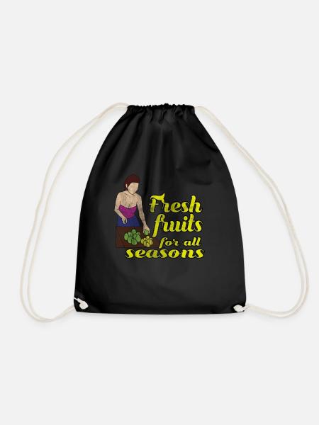 Frische Früchte - Turnbeutel - Schwarz