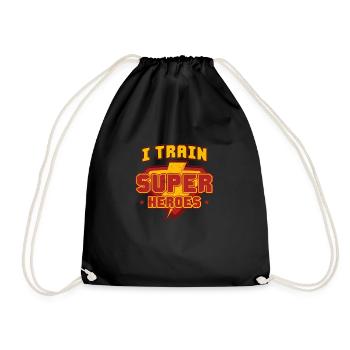 Ich trainiere Superhelden - Turnbeutel - Schwarz - Vorne
