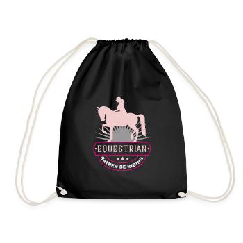 Horse riding Horse riding Horse saying Funny sayings - Drawstring Bag - black - Front