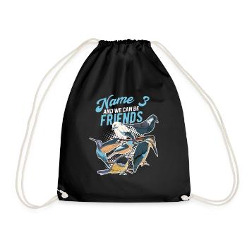 Nom 3 et nous pouvons être amis - Observation des oiseaux - Sac de sport léger - noir - Devant