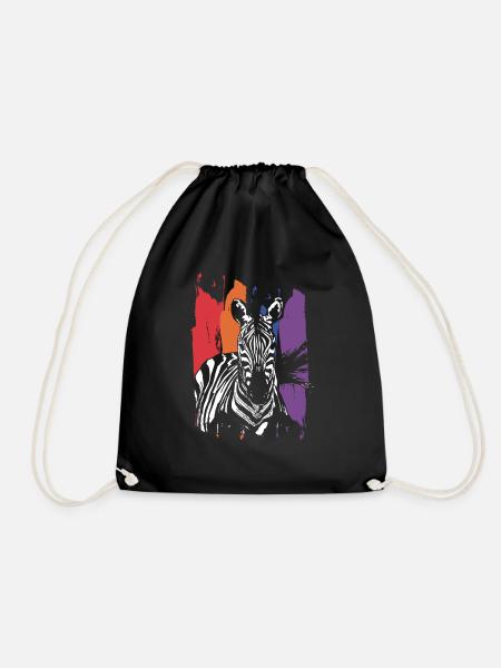 Zebra - Turnbeutel - Schwarz