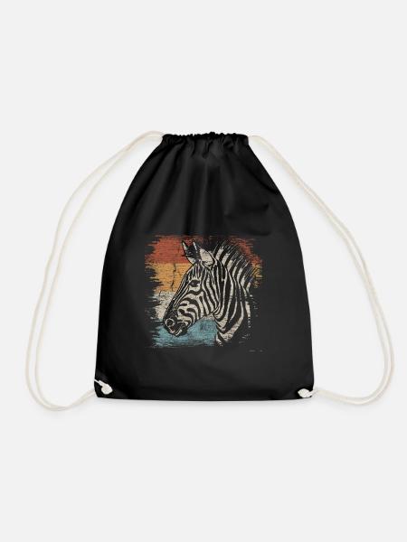 Zebra - Turnbeutel - Schwarz