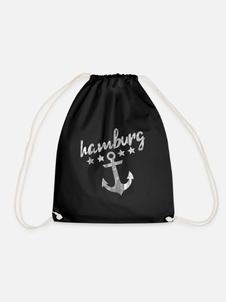 Hamburg Anker - Turnbeutel - Schwarz
