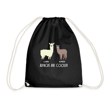 Alpaca Lama - Drawstring Bag - black - Front