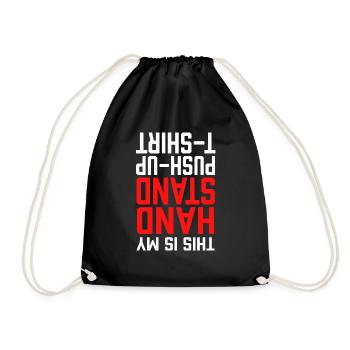 Hand Stand Upside Down - Turnbeutel - Schwarz - Vorne