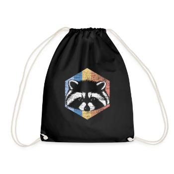 racoon - Drawstring Bag - black - Front