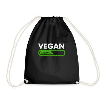 Veganer Loading I Veganerin Vegan Veggie Tofu - Turnbeutel - Schwarz - Vorne