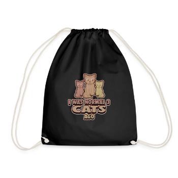 Cats cat lady trois chats fous cadeau - Sac de sport léger - noir - Devant