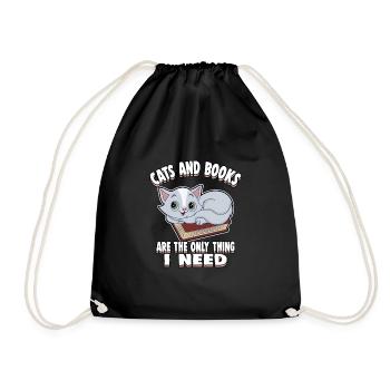 Chats lire des livres animaux amour livre idée cadeau - Sac de sport léger - noir - Devant
