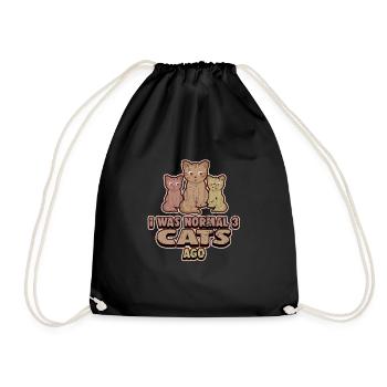 cat lady - Drawstring Bag - black - Front