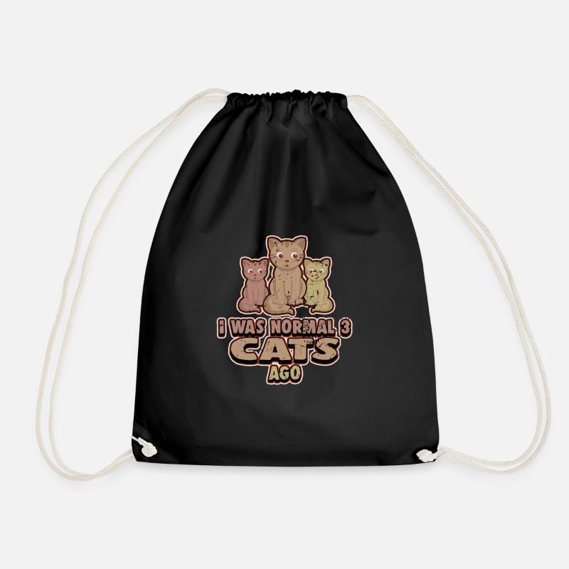 cat lady - Drawstring Bag - black