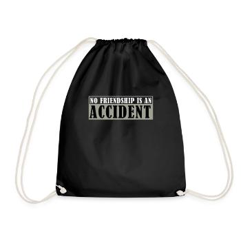cool funny sayings !! black and white - Drawstring Bag - black - Front