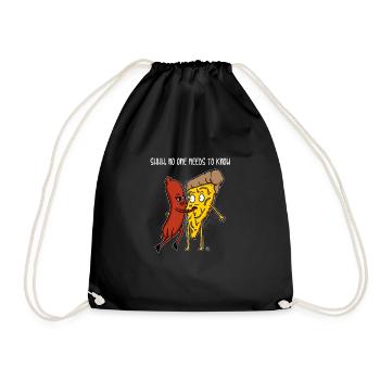Pizza Sausages Fast food nourriture délicieuse cadeau - Sac de sport léger - noir - Devant