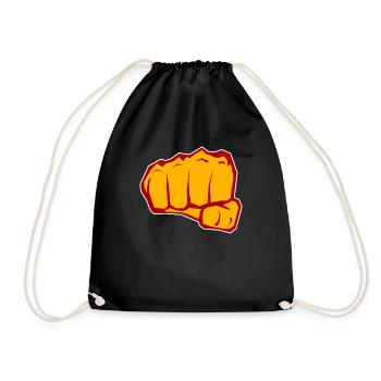 Poing V2 rouge jaune - Sac de sport léger - noir - Devant