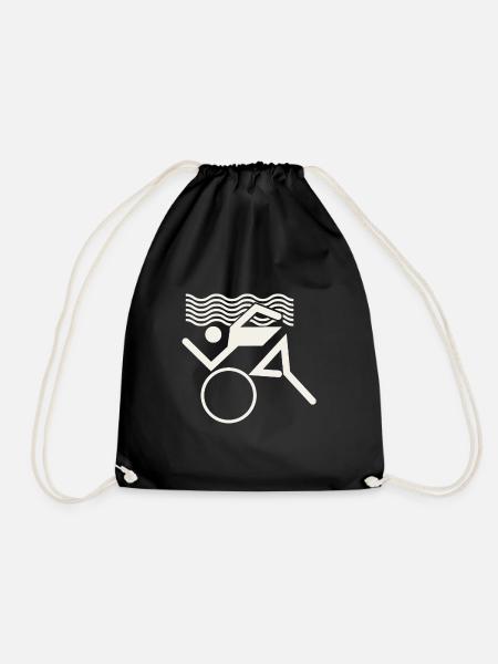 Swim Bike Run - Drawstring Bag - black