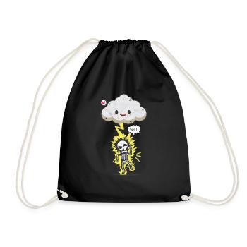 Lightening Gift Storm Thunderstorm Comic Party - Drawstring Bag - black - Front