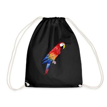 Macaw Parrot - Parrot Macaw - Drawstring Bag - black - Front