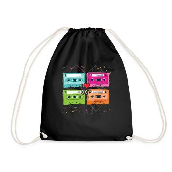 I love 80s - Drawstring Bag - black - Front