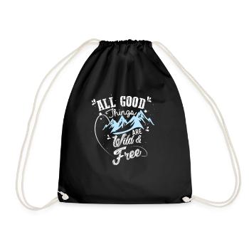 All good things are wild and free. - Drawstring Bag - black - Front