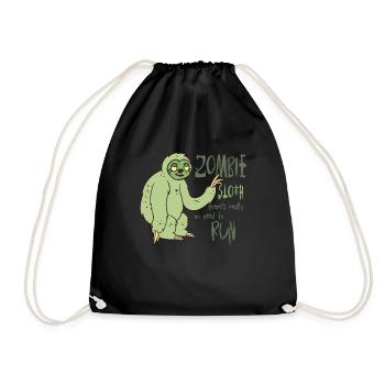 zombie sloth - Drawstring Bag - black - Front