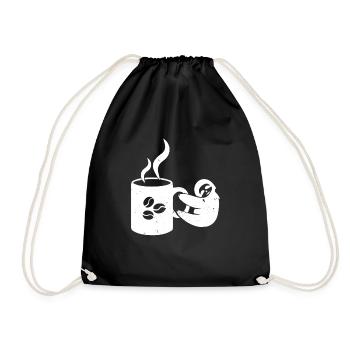 Sloth coffee - Drawstring Bag - black - Front