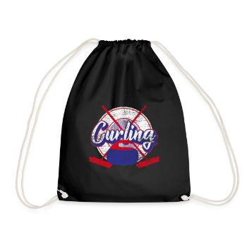 curling - Drawstring Bag - black - Front