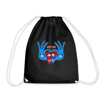Love You Doodle Art - Drawstring Bag - black - Front
