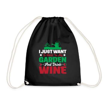 Garten und wein Blumen gärtnern gärtnerei Pflanze - Turnbeutel - Schwarz - Vorne
