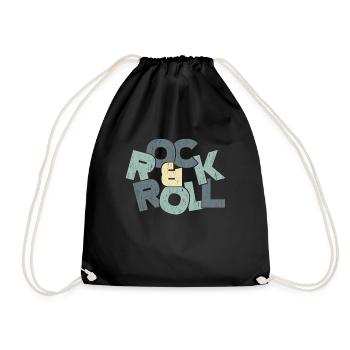 Rock & roll kids gift saying - Drawstring Bag - black - Front