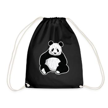 Großer Panda Giant Panda - Turnbeutel - Schwarz - Vorne