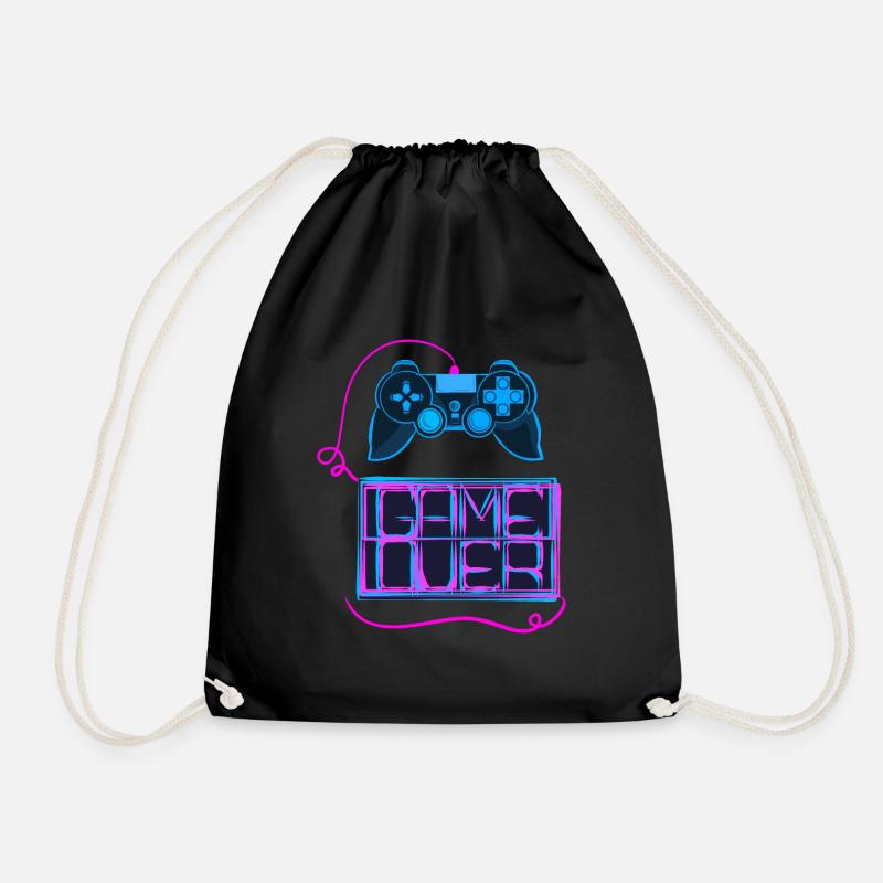 Gaming - Gameover Spiel Nerd Geek - Turnbeutel - Schwarz